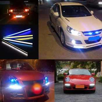 

White/Blue/Ice Blue/Red Waterproof 17cm COB Car LED Strip Light for DRL Fog Light Driving White Lamp 12V