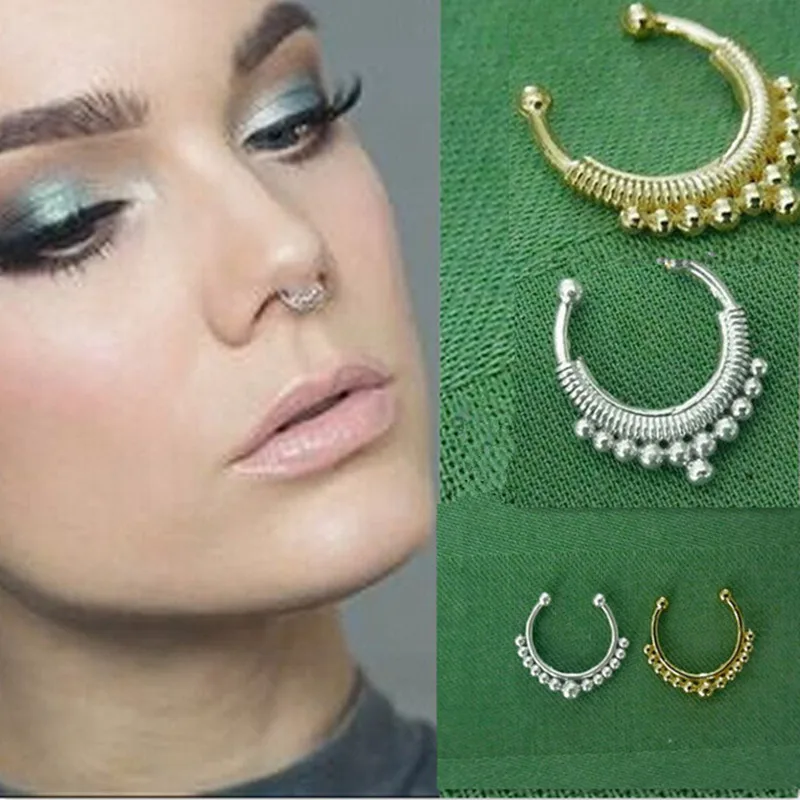 For Women fake nose ring / Good sale fake septum silver ring Body Hoop