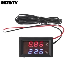 12V/24V LED Display Car Voltage & Water Temperature Gauge Voltmeter Thermometer