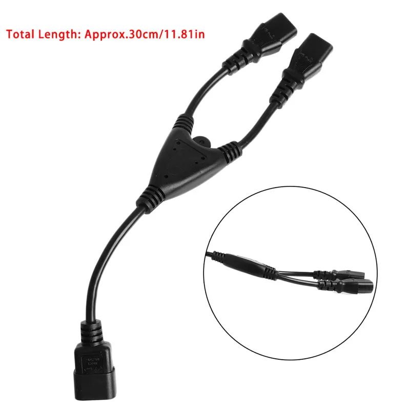 2019 Hot OOTDTY brand IEC C14 To 2xC13 Y Splitter Cord Adapter Cable 10A 250V Male To 2 Female 30CM 2019 Hot OOTDTY brand IEC C14 To 2xC13 Y Splitter Cord Adapter Cable 10A 250V Male To 2 Female 30CM
