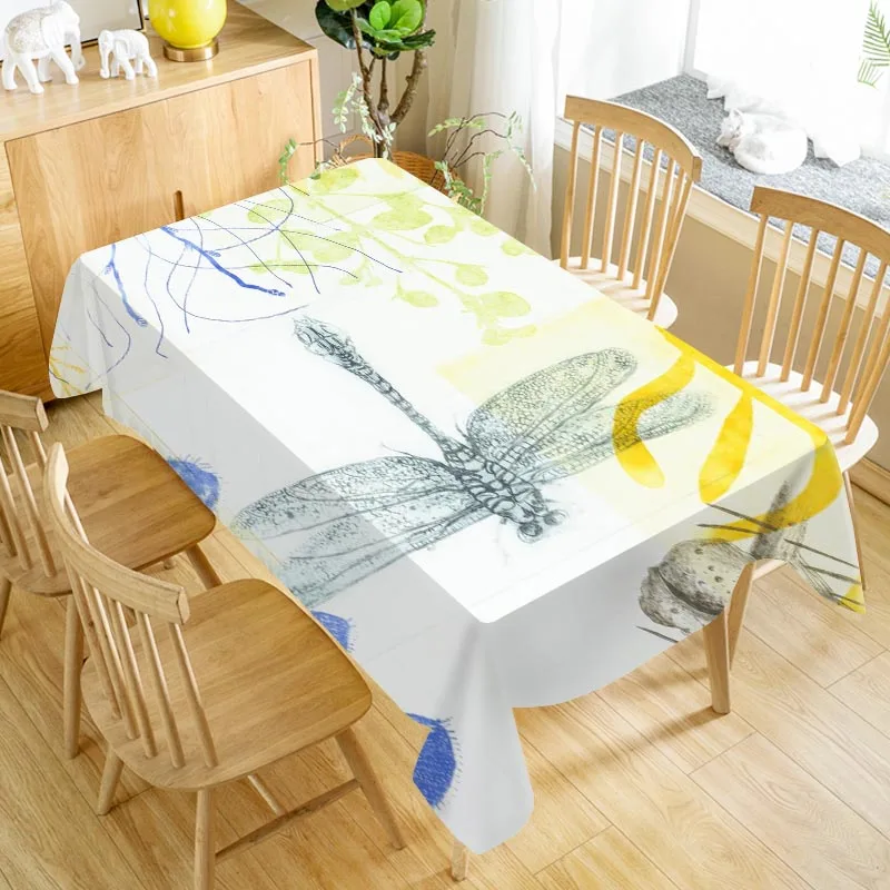

Dragonfly Insect Table Cloth Oxford Print Waterproof Oilproof Home Rectangular Party Table Cover 100X140cm/140X250cm