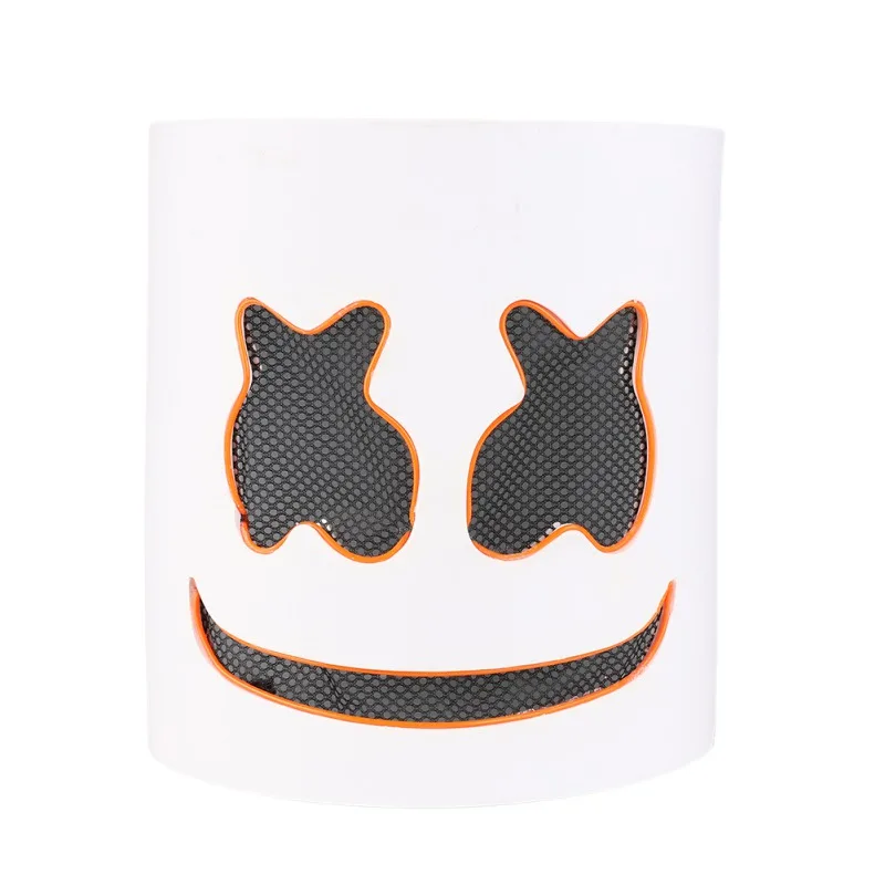 Светящаяся маска диджеев шапка-Маска анфас светодиодный маскарадный костюм для карнавала реквизит для Косплэй костюм для хеллоуина тема Вечерние - Цвет: Orange