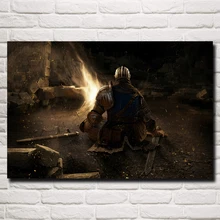 FOOCAME Dark Souls произведение искусства видеоигры искусство шелковая ткань плакат печать домашний Декор стены картина 12x18 16X24 20x30 24x36 дюймов