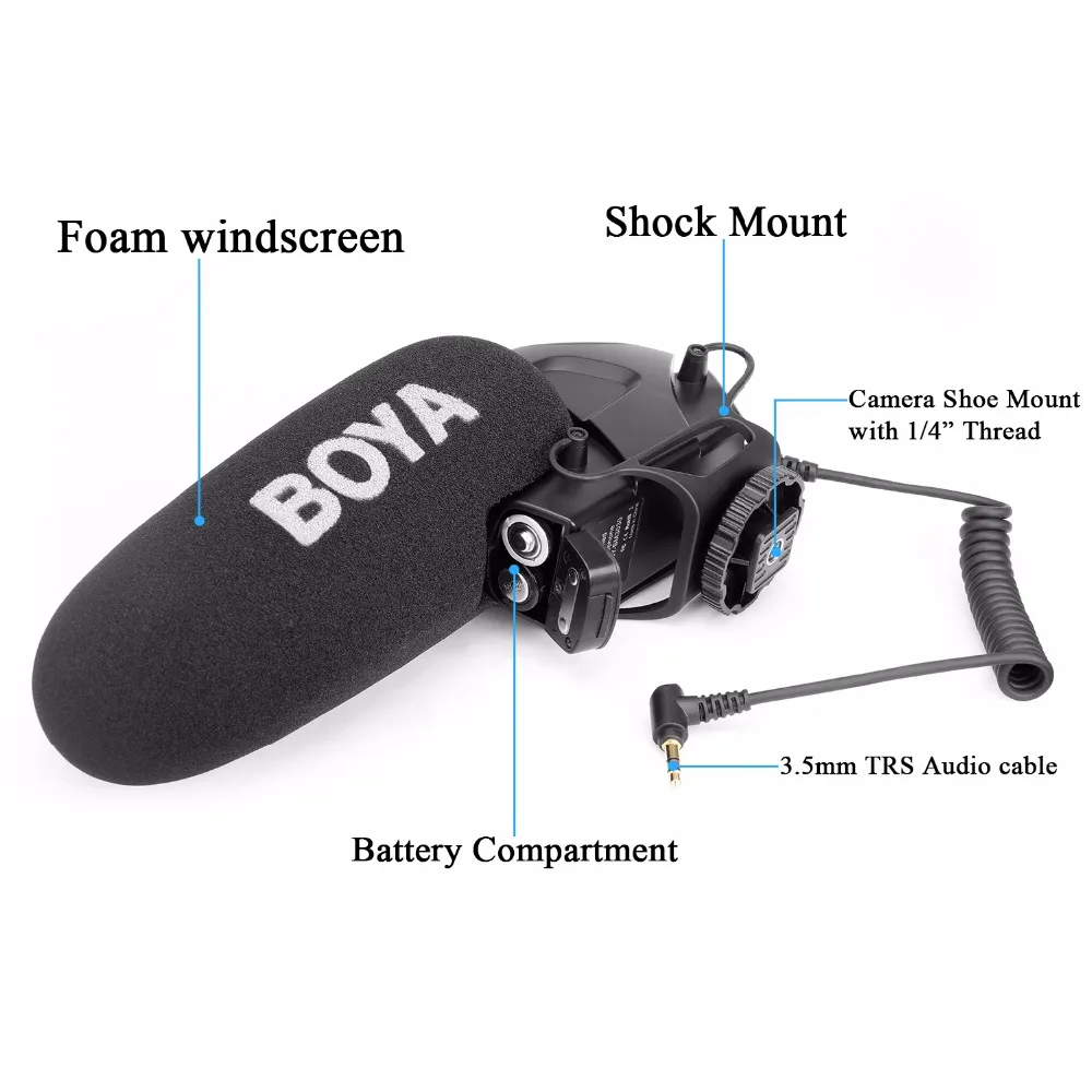 BOYA BY-BM3031 суперкардиоидный конденсатор интервью емкостный микрофон камера видео микрофон для Canon Nikon sony DSLR видеокамеры