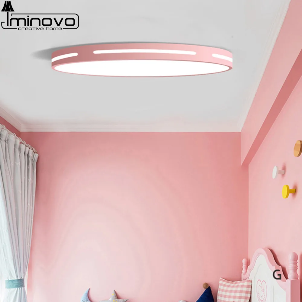 

LED Ceiling Light Modern Macaron Panel Lamp Living Room Round Lighting Fixture Remote Control Hall Surface Mount Flush Bedroom