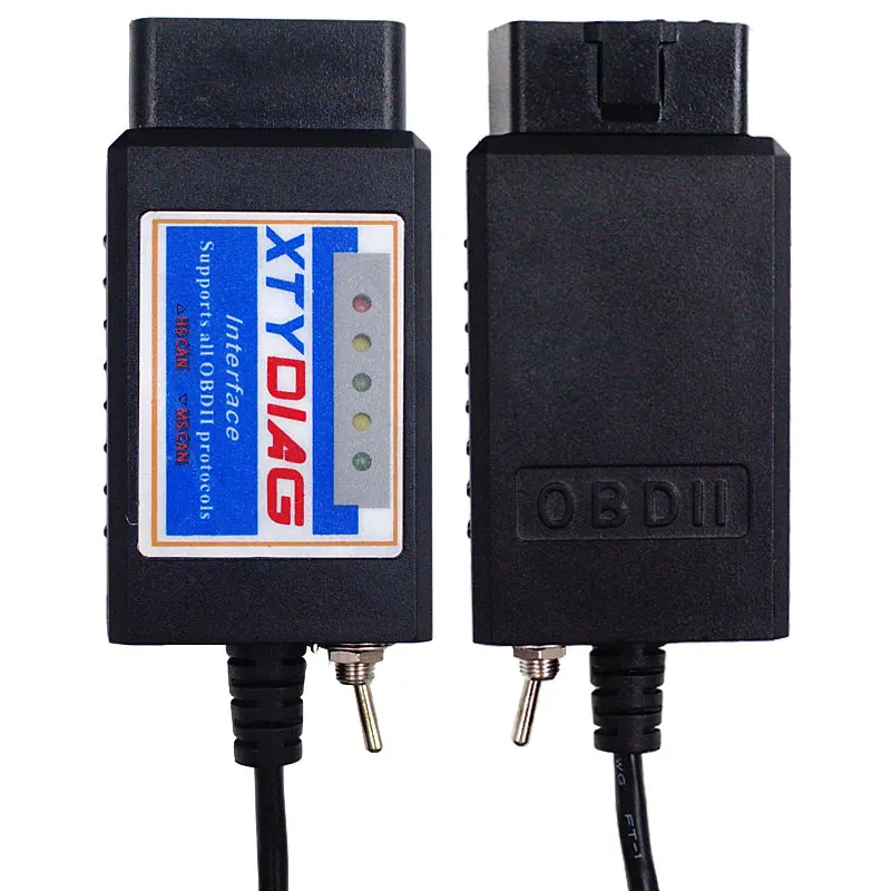 Новейший ELM327 USB переключатель V1.5 Диагностический сканер ELM 327 1,5 HS MS может переключаться OBD2 интерфейс OBD II сканирующий инструмент PIC18F25K80 чип