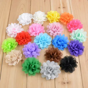 

2" or 5cm Chiffon Fabric Flowers for Headbands Chiffon DIY Flowers Boutique Hair Flowers White Brown Mint Red Lime Green Pink