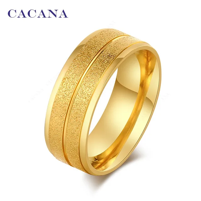 CACANA Titanium Stainless Steel Rings For Women Double Path Fashion Jewelry Whol CACANA Titanium Stainless Steel Rings For Women Double Path Fashion Jewelry Whol
