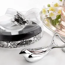 120 шт/партия любовь голубь хромированная Бутылка открывалка-Baby Shower свадебный подарок Bomboniere вечерние подарки