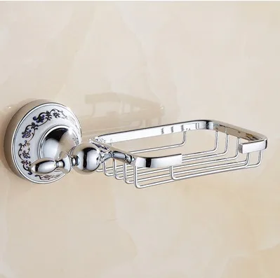 

2016 Bathroom Accessories, Fashion Chrome Finish Soap Basket/ Soap container, Luxury European Ceramic Design Soap Holder