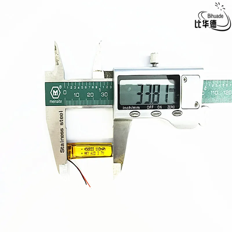 3.7V 110mAh 450833 Lithium Polymer Li-Po li ion Rechargeable Battery cells Mp3 MP4 MP5 GPS PSP mobile bluetooth lithium ion battery