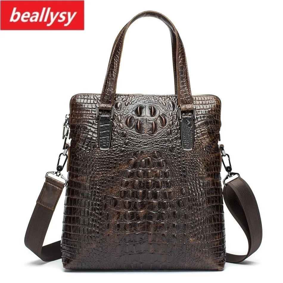 

Crocodile Men Briefcase Bag Male Alligator Genuine Leather Bag Men Briefcase Handbags Multifunction Men's Travel Shoulder Bag