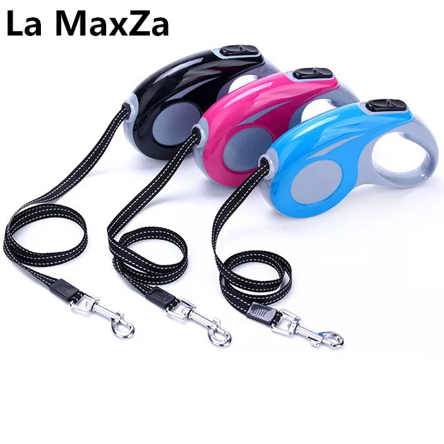 

2017 New Arrival Dog Leads Retractable Leashes Big Size 5M For Dog Walking Printed Automatic Adjustable Leashes Free Shipping