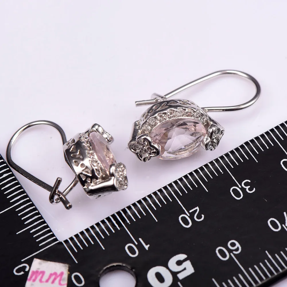 Женские серьги из серебра 925 пробы с морганитом TE725|earrings sterling|earrings 925925 sterling |