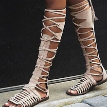 Лидер продаж; высококачественные серые замшевые сандалии-гладиаторы на шнуровке; женские модные летние модельные туфли на плоской подошве; женская обувь;