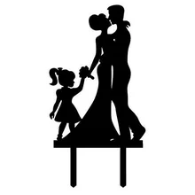 100 шт/партия креативная семья из трех человек девушка дизайн Свадебный торт вставлена карта свадебный торт Топпер украшения для торта для вечеринки