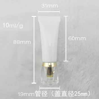 

10ML Cosmetic Plastic Tubes / White Tube With Acrylic Cap For Essence Package