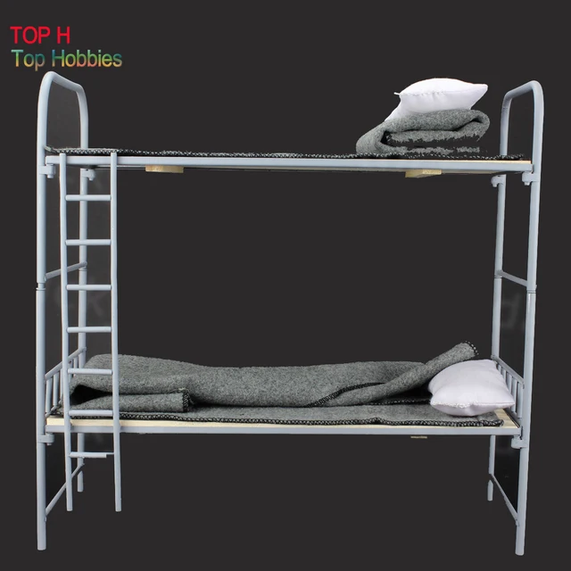 Buy Toy Model WWII German 1/6 Scale Metal & Wooden Bunk Bed Set For 12" Figure