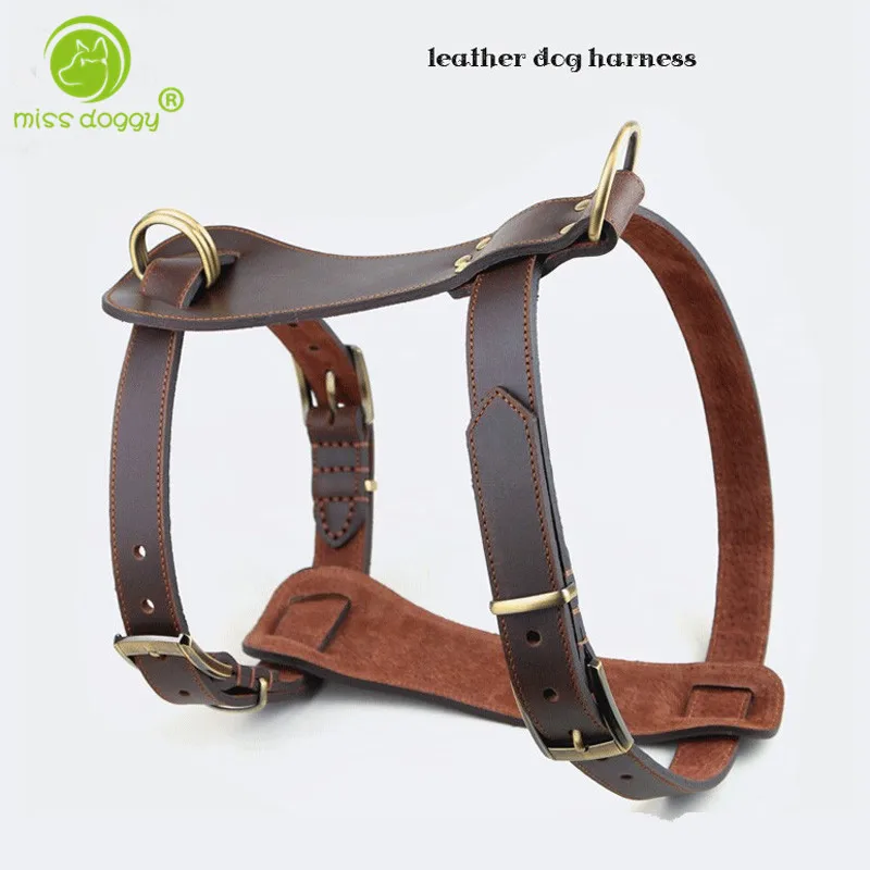 2016 Genuine Leather Pet Products New Design Double Belt Genuine Cow
