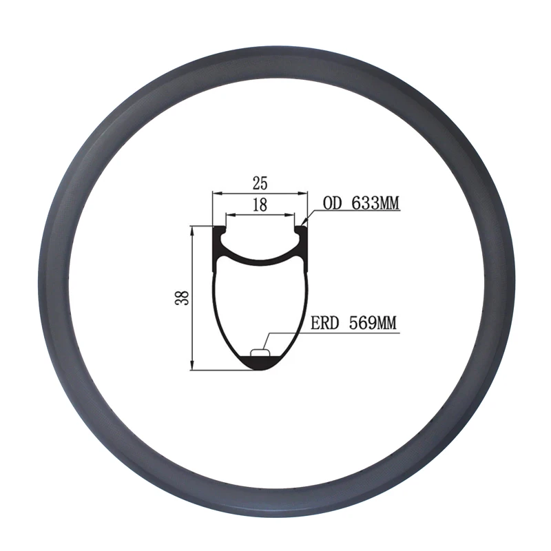 700c 38 мм клинчер v-тормоз дорожный велосипед карбоновый обод ширина 25 мм базальтовая поверхность внутренняя ширина 18 мм Дорожный велосипед 16 18 20 24 28 32 отверстия