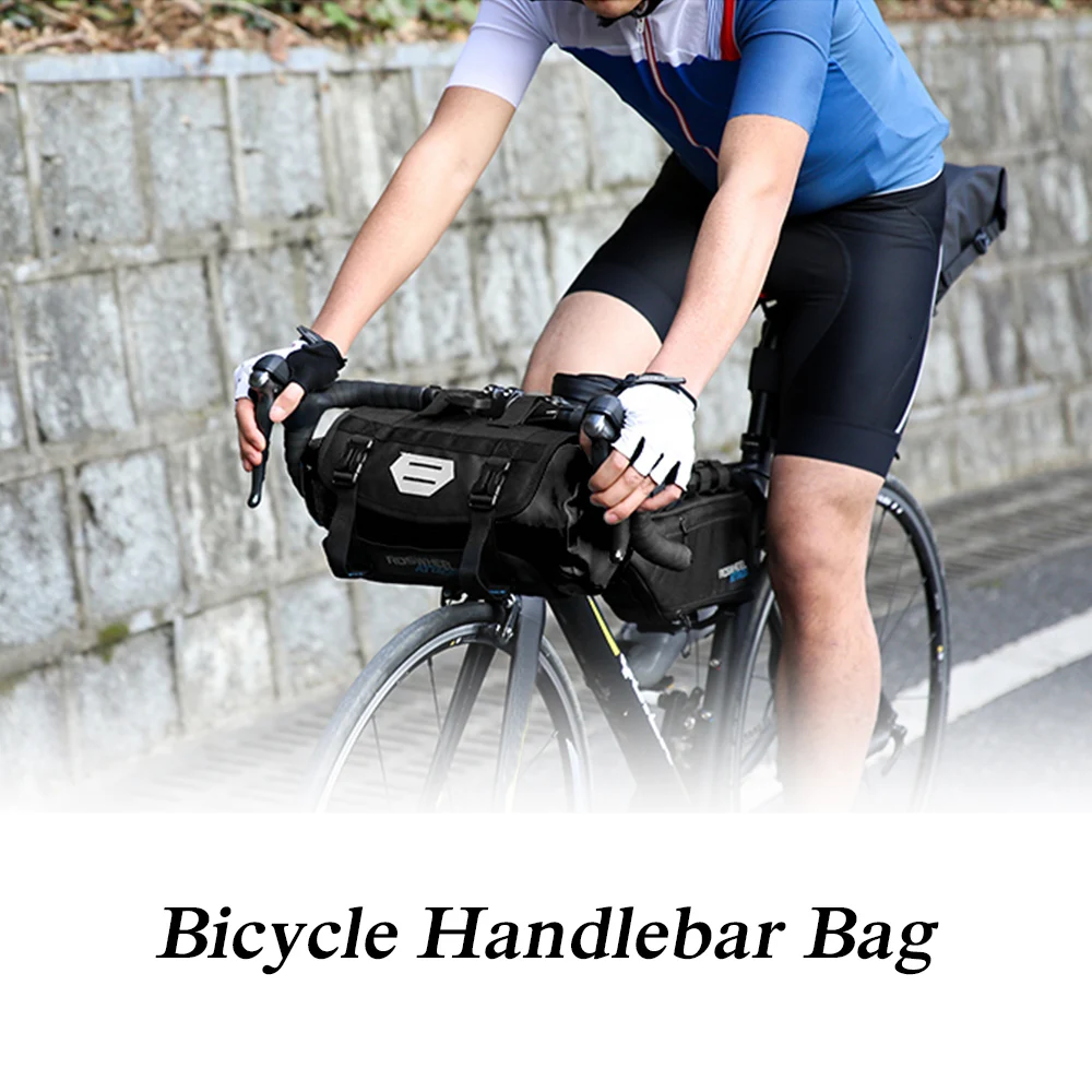 

ROSWHEEL Bicycle Bag Waterproof Cycling Mountain Road MTB Bike Front Frame Handlebar Pannier Dry Bag with Roll Top Closure 3L-7L