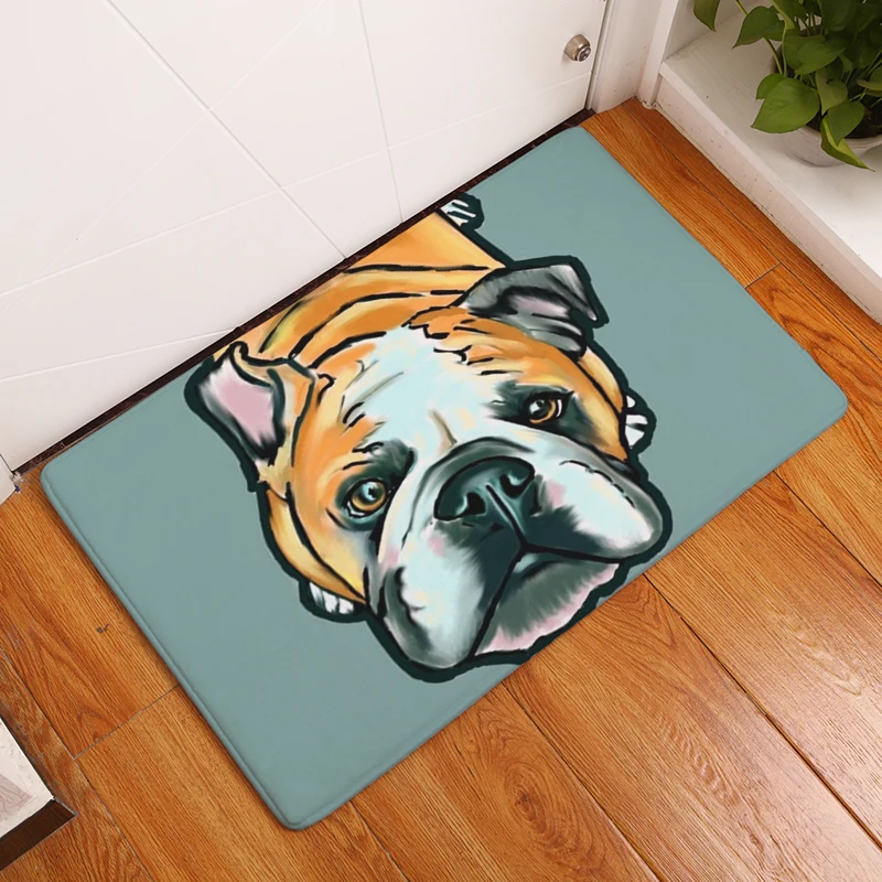 Мультяшный стиль милая собака живопись собаки печать ковры противоскользящие напольные коврики Открытый коврики животные передняя дверь коврики 40x60 50x80 см