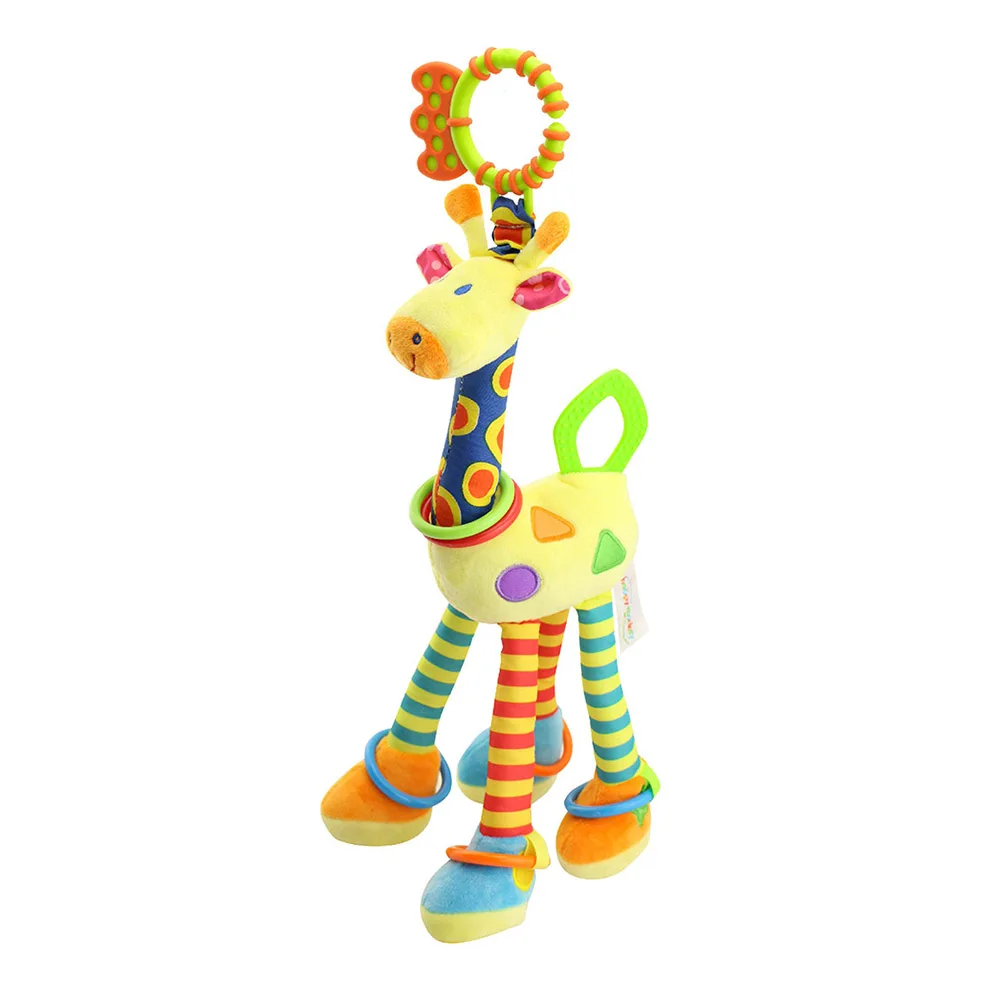 Cute Plush Infant Baby Development Soft Giraffe Animal Handbells