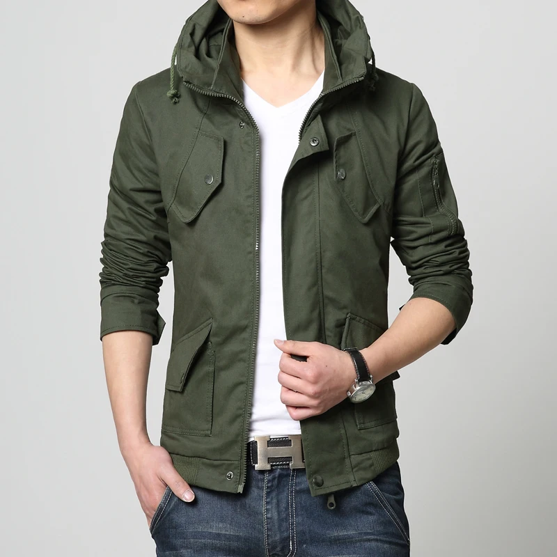 

95% cotton 2019 new spring and autumn casual jacket men's jacket men's coat jacket military windbreaker men's jacket M-5XL