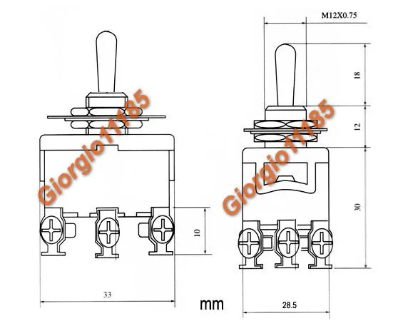 Rocker Switches 5pcs Tpst On On Industrial Toggle Switches 302 Triple Pole Single Throw Business Industrial