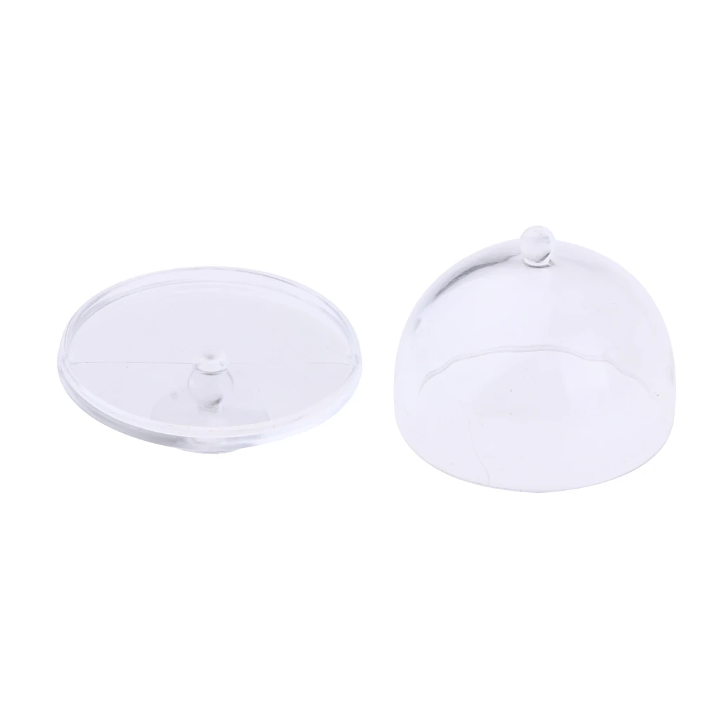 1/12 Miniature Dollhouse Acrylic Cake Plate Stand Fruit Snack Tray with Lid #2