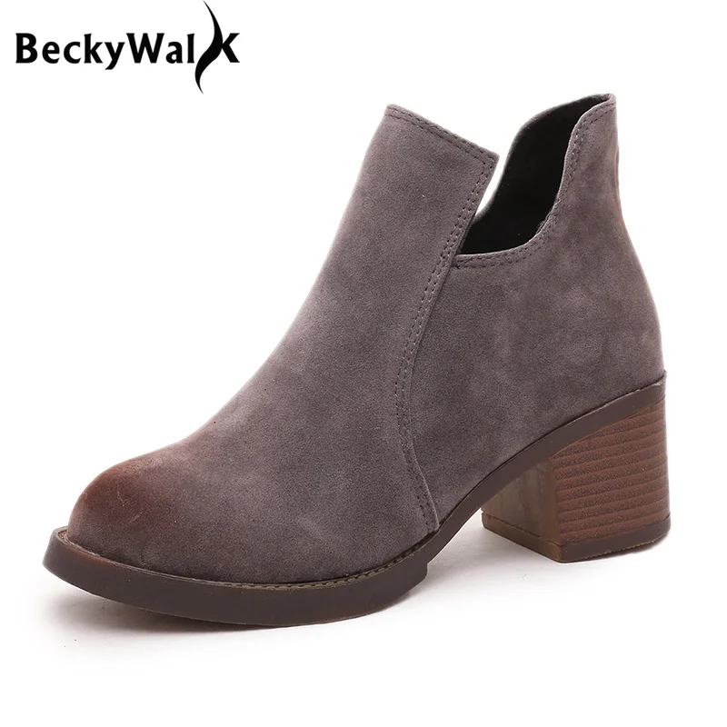 

Autumn Ankle Boots Women's Thick Heels Casual Martin Shoes Woman Botas Femininas 2015 New Fashion Women Shoes WSH863