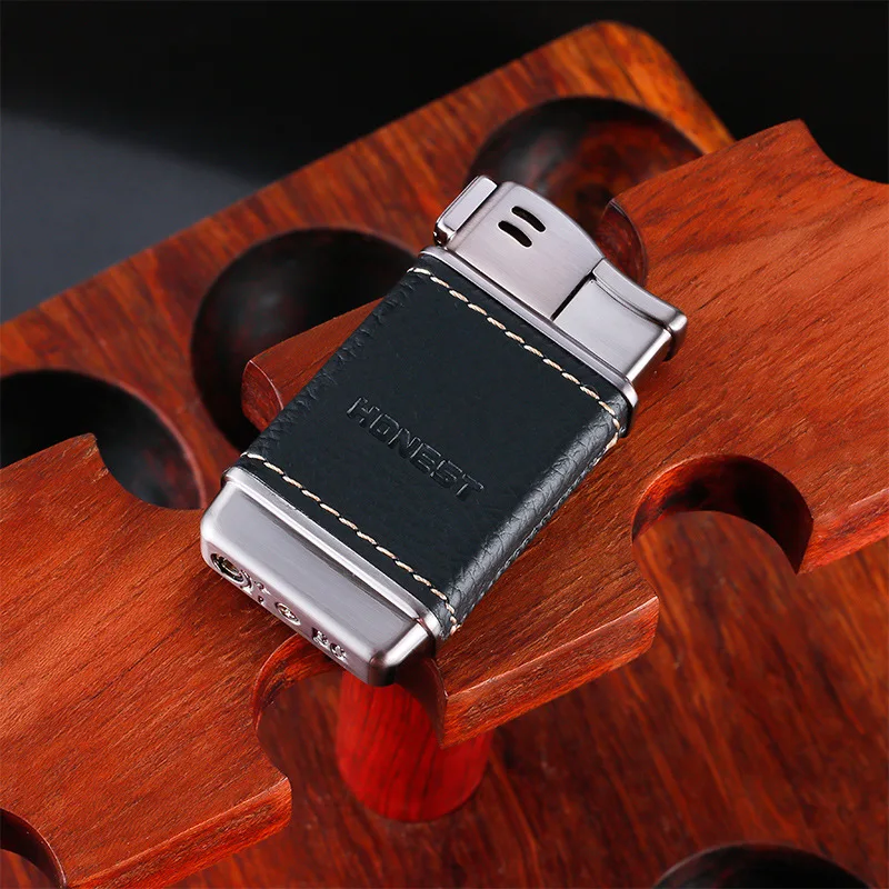 2017 Leather Metal Plasma Lighter Side Fire Design Inflatable High 2017 Leather Metal Plasma Lighter Side Fire Design Inflatable High Quality Butane Gadgets For Men