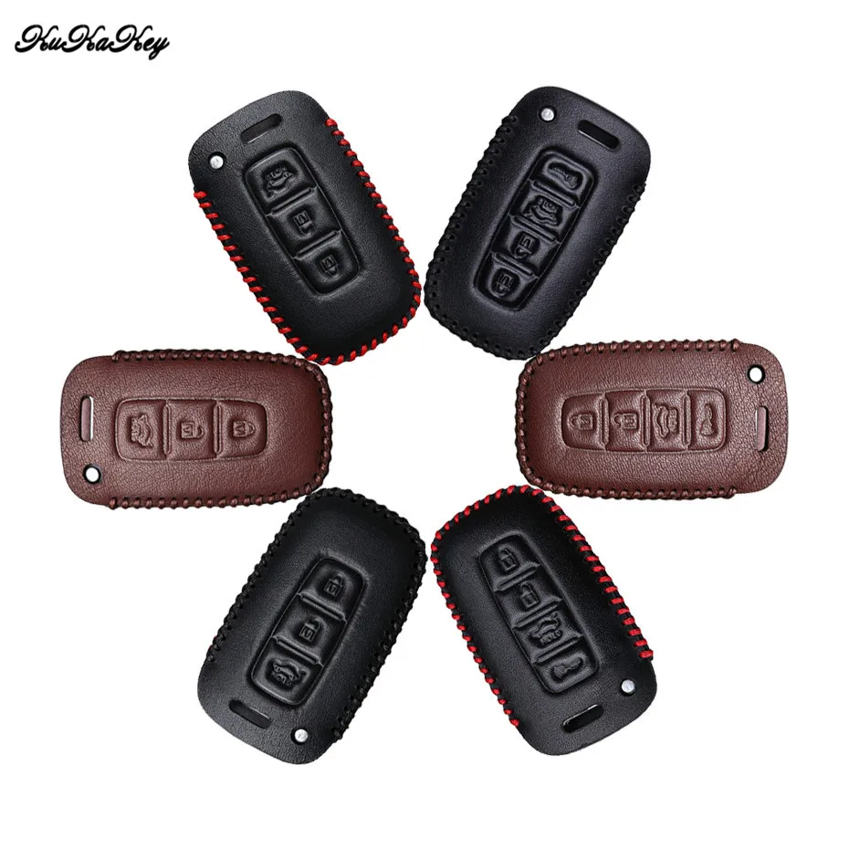 

1PC Leather Car Key Case Cover Protection Shell Skin For KIA Sportage R Optima Azera Sorento K5 Sorento Car Keyring Keychain