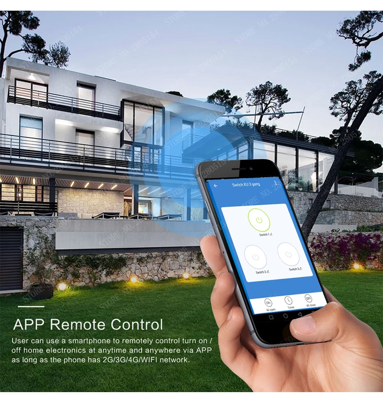 Работайте с Amazon Alexa Google home Wi-Fi стеклянная панель smart mobile control через приложение Tuya US сенсорный настенный выключатель света для умного дома