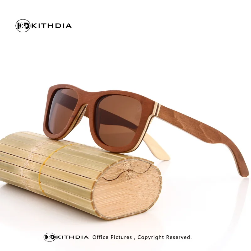 EZREAL классические деревянные солнцезащитные очки для женщин с деревянной оправой бамбуковые солнцезащитные очки в деревянной коробке UV400 защита поляризованные линзы - Цвет линз: 7