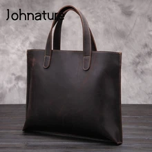 Новинка, повседневная сумка-тоут, натуральная кожа, на молнии, одноцветная сумка, мягкий кожаный портфель, мужская деловая сумка, сумки и сумки через плечо