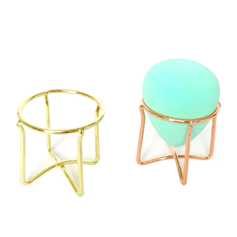 Online 4.5 Cm 1 PC Makeup Power Puff Rak Pemegang Spons Beauty Makeup Blender Rak Penyimpanan Spons Pengeringan Bubuk Puff Stand logam Pemegang