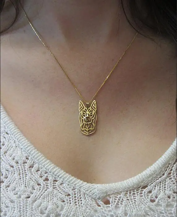 

Hollow Pet Pendant Australian Kelpie cute Necklace for women fashion beautiful christmas jewelry gift for girlfriend