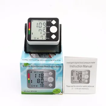 

Portable BP628 Wrist LCD Blood Pressure Monitor Meter Sphygmomanometer Cuff NonVoice Health Care Monitor Device tonometer