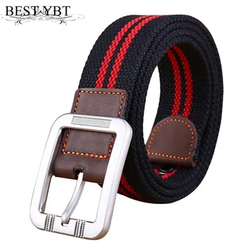 

Best YBT Unisex Belt Canvas Alloy Pin buckle Women Belt Outdoor Sports Camping Causal fashion personality High Quality Belt