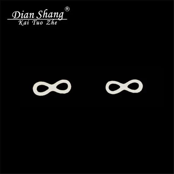 DIANSHANGKAITUOZHE Friendship Jewellery Geometric Infinity Stud Earrings Gold Plated Fun Figure Eight Earring Best Friend Gift | Украшения