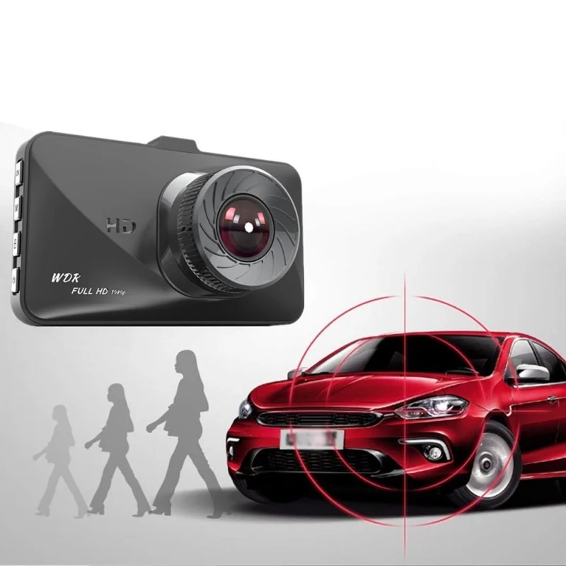Автомобильный рекордер 1080p регистратор данных автомобиля HD ночного видения мини-камера записывающая петля Dvr 3,0 дюймов ЖК-экран