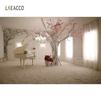 

Laeacco Indoor Studio Piano Flowers Backdrop Baby Portrait Photography Background Vinly Photographic Backdrops For Photo Studio