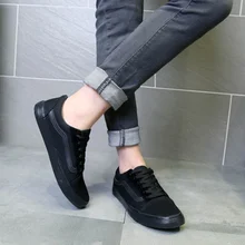 Г. Летние черные высокие парусиновые туфли повседневная обувь Harajuku дышащая обувь черного цвета