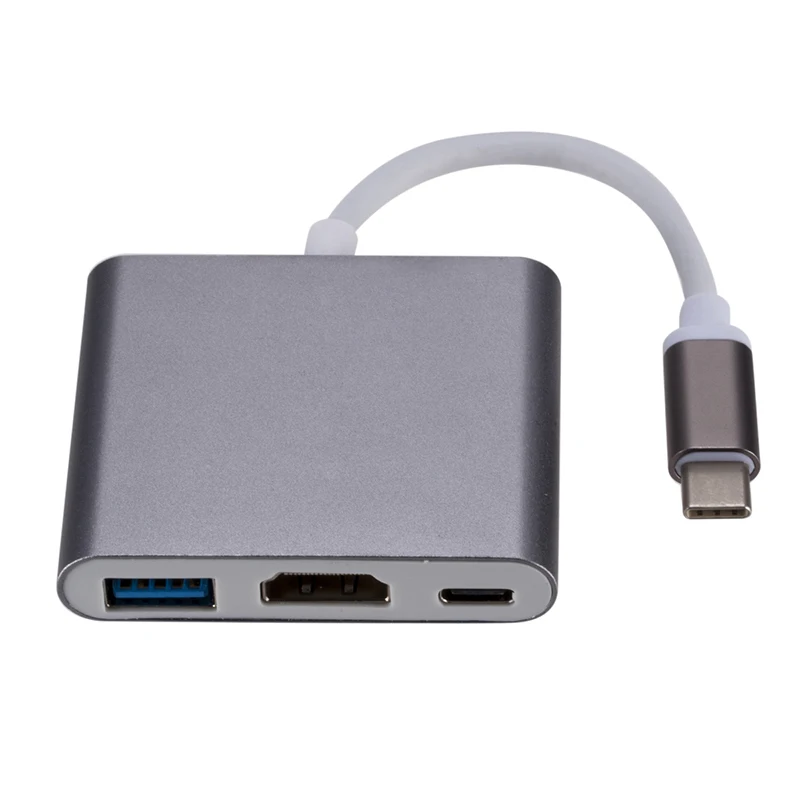 USB C концентратор type C USB 3,1-HDMI 4K адаптер конвертер кабель 3 в 1 разветвитель для Apple Macbook Pro USB-C концентратор HDMI Поддержка 4K HD