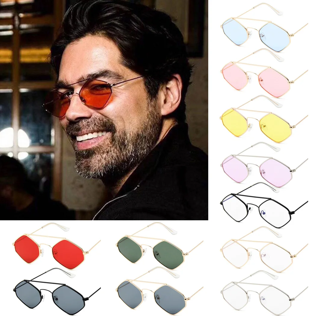 Модные солнцезащитные очки унисекс с шестигранной головкой, двойной луч, маленький размер, очки ярких цветов, солнцезащитные очки UV400, очки Gafas De Sol Mujer
