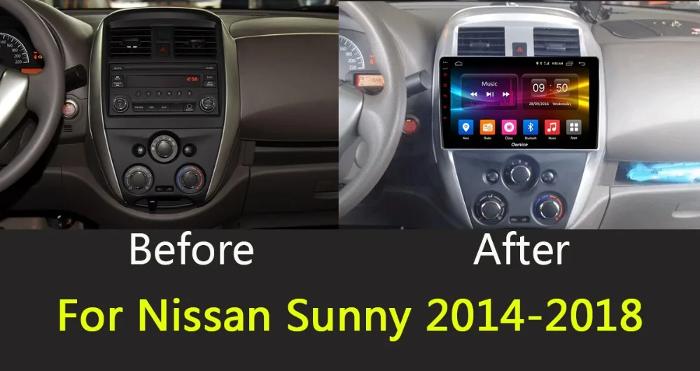 Excellent Android 9.0 Octa Core 10.1" IPS 4G RAM+32 ROM Car DVD Radio For Nissan Sunny 2014 2015 2016 2017 2018 GPS Navigation CarPlay DSP 2