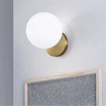 

Nordic Creative Round Glass Ball Wall Sconce Loft Style Modern LED Wall Light Fixtures Home Bedside Wall Lamp Indoor Lighting