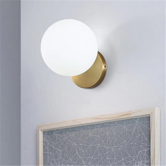 Nordic Creative Round Gl Ball Wall Sconce Loft Style Modern Led Nordic Creative Round Gl Ball Wall Sconce Loft Style Modern Led Light Fixtures Home Bedside