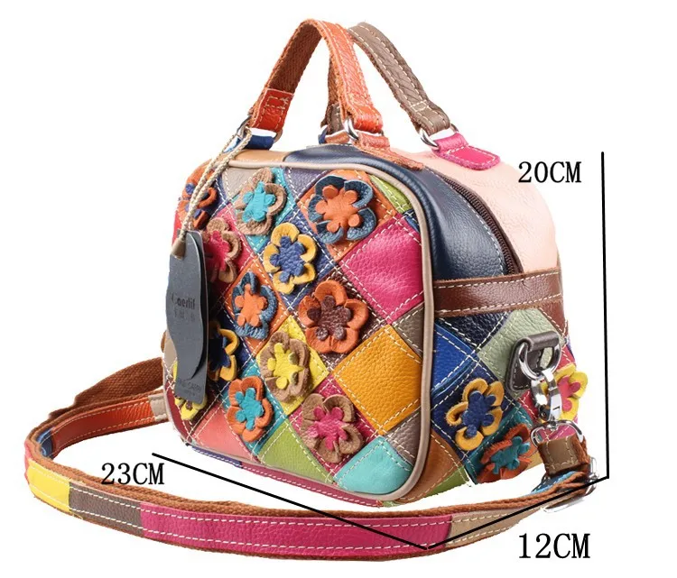 Новинка, сумка из натуральной кожи, цветы, пэчворк, женские сумки-мессенджеры, через плечо, модные дизайнерские сумки, сумка на плечо